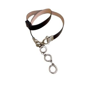 Nwot Lake Shore drive accessories black/silver tone leather belt size Large/xl